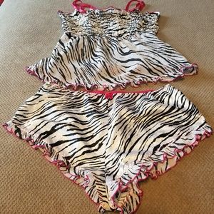 Secret Treasures silky zebra Pajamas